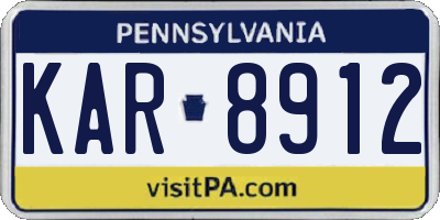 PA license plate KAR8912
