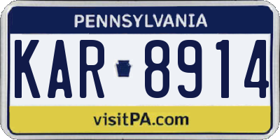 PA license plate KAR8914