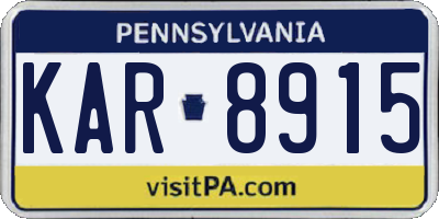 PA license plate KAR8915