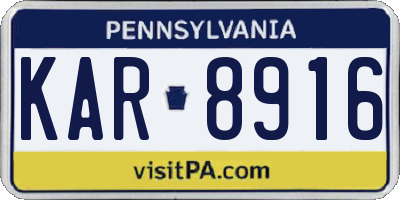 PA license plate KAR8916