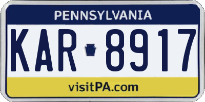 PA license plate KAR8917