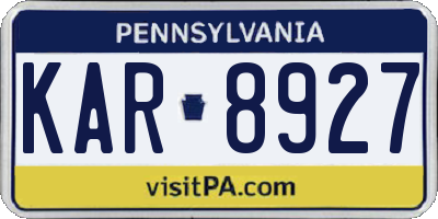 PA license plate KAR8927