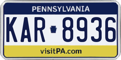 PA license plate KAR8936