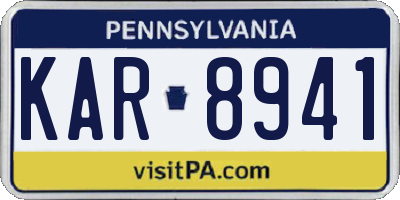 PA license plate KAR8941