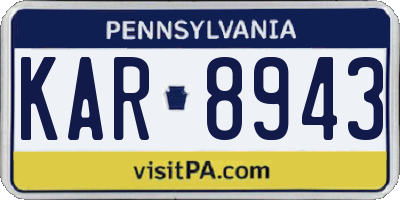 PA license plate KAR8943