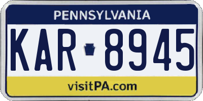 PA license plate KAR8945