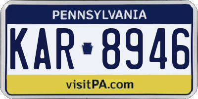 PA license plate KAR8946