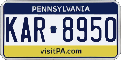 PA license plate KAR8950