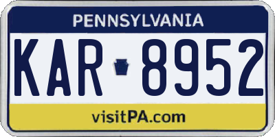 PA license plate KAR8952