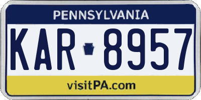 PA license plate KAR8957