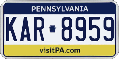 PA license plate KAR8959