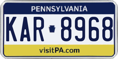 PA license plate KAR8968
