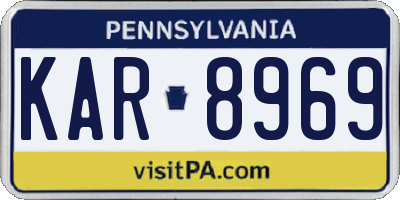 PA license plate KAR8969