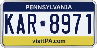 PA license plate KAR8971