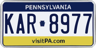 PA license plate KAR8977