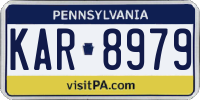 PA license plate KAR8979