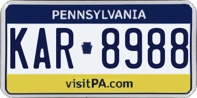 PA license plate KAR8988