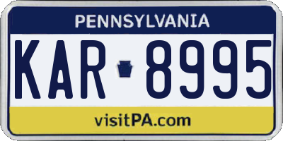 PA license plate KAR8995