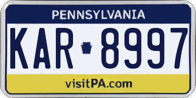 PA license plate KAR8997