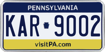 PA license plate KAR9002