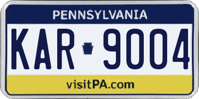 PA license plate KAR9004