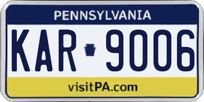 PA license plate KAR9006