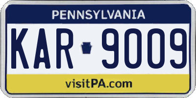 PA license plate KAR9009
