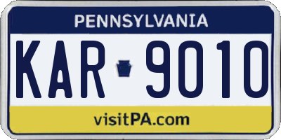 PA license plate KAR9010