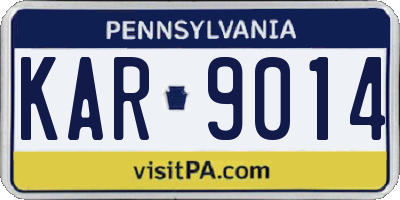 PA license plate KAR9014