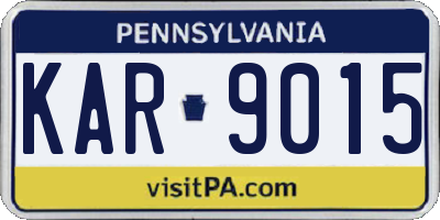PA license plate KAR9015