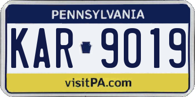 PA license plate KAR9019