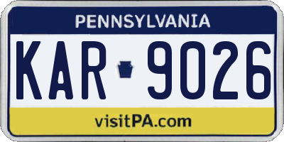 PA license plate KAR9026
