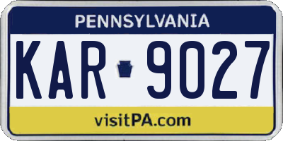 PA license plate KAR9027
