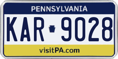 PA license plate KAR9028