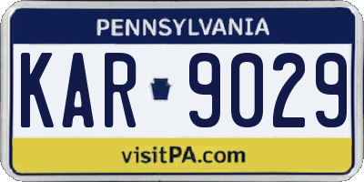 PA license plate KAR9029