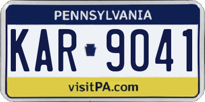 PA license plate KAR9041