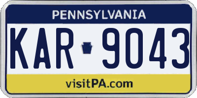 PA license plate KAR9043