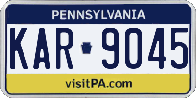 PA license plate KAR9045