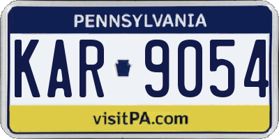 PA license plate KAR9054