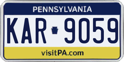 PA license plate KAR9059