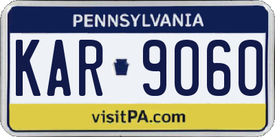 PA license plate KAR9060