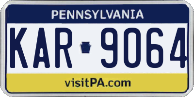 PA license plate KAR9064
