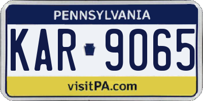 PA license plate KAR9065