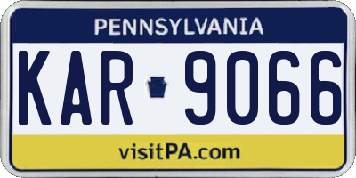 PA license plate KAR9066