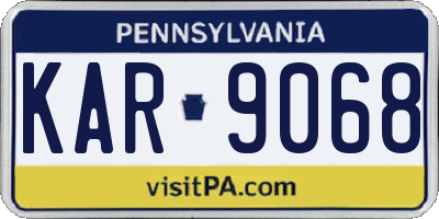 PA license plate KAR9068