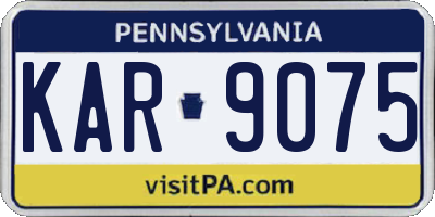 PA license plate KAR9075