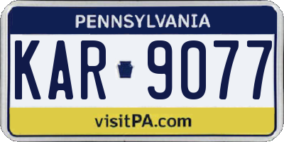 PA license plate KAR9077