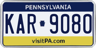 PA license plate KAR9080