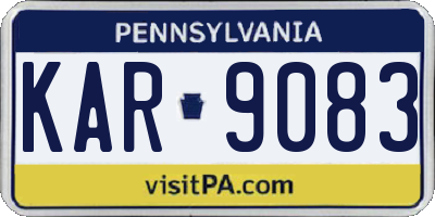 PA license plate KAR9083