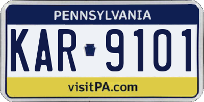 PA license plate KAR9101